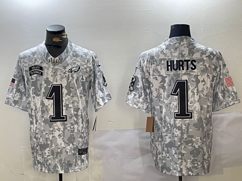 Men Philadelphia Eagles #1 Hurts Nike Arctic Camo 2024 Salute to Service Limited NFL Jersey->philadelphia eagles->NFL Jersey